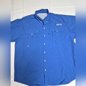 Columbia Men's Bright Blue PFG Shirt SZ M